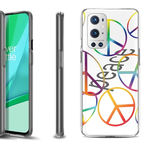 Slim-Fit Flexible TPU Gel Phone Case Compatible with OnePlus 9 PRO 5G, by OneToughShield  - Colorful Peace