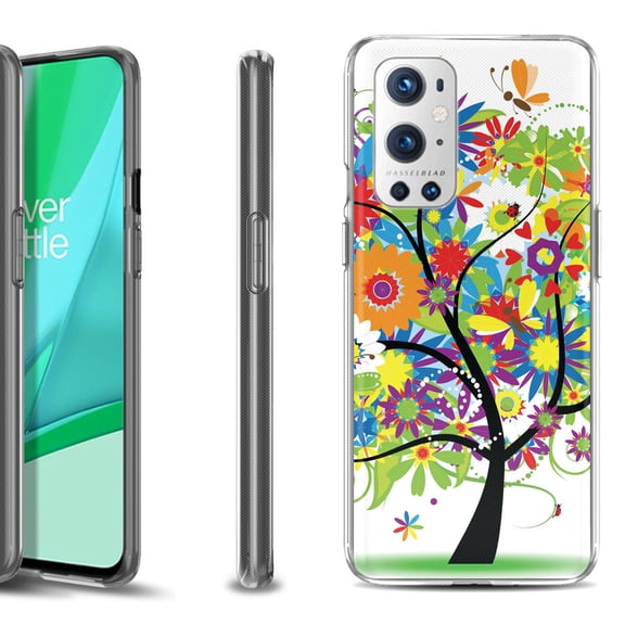 Slim-Fit Flexible TPU Gel Phone Case Compatible with OnePlus 9 PRO 5G, by OneToughShield - Colorful Tree