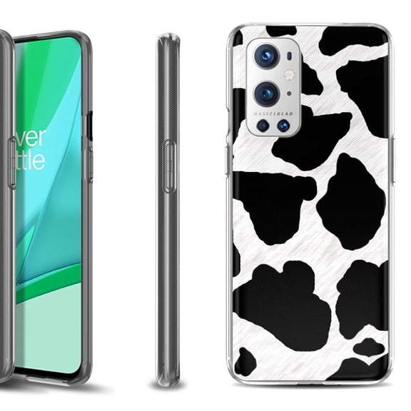 Slim-Fit Flexible TPU Gel Phone Case Compatible with OnePlus 9 PRO 5G, by OneToughShield - Cow Skin Design