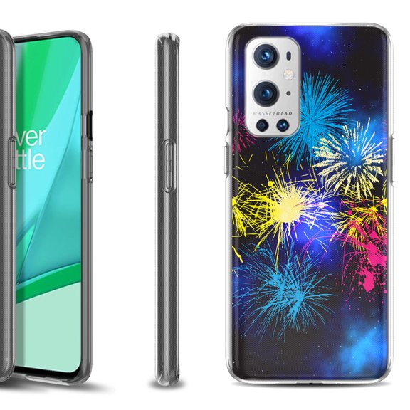 Slim-Fit Flexible TPU Gel Phone Case Compatible with OnePlus 9 PRO 5G, by OneToughShield - Fireworks