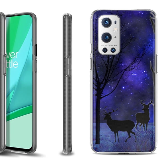Slim-Fit Flexible TPU Gel Phone Case Compatible with OnePlus 9 PRO 5G, by OneToughShield - Midnight Forest