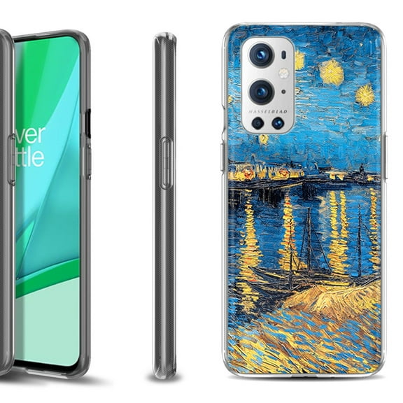 Slim-Fit Flexible TPU Gel Phone Case Compatible with OnePlus 9 PRO 5G, by OneToughShield - Starry Night Rhone