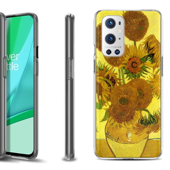 Slim-Fit Flexible TPU Gel Phone Case Compatible with OnePlus 9 PRO 5G, by OneToughShield  - Sunflower