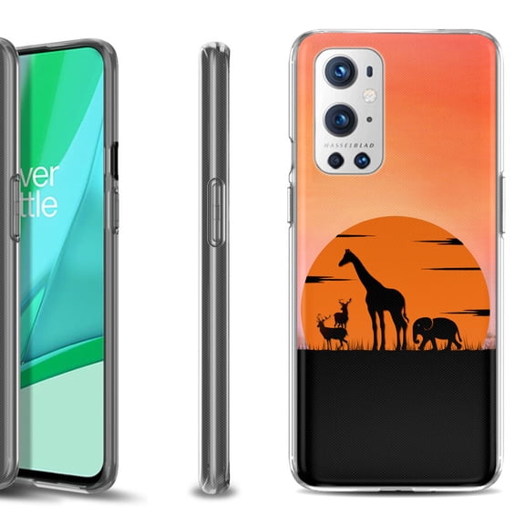 Slim-Fit Flexible TPU Gel Phone Case Compatible with OnePlus 9 PRO 5G, by OneToughShield - Sunset Safari