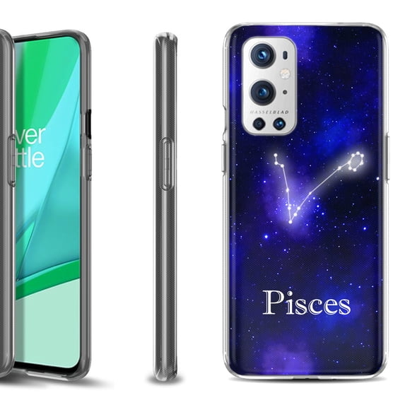 Slim-Fit Flexible TPU Gel Phone Case Compatible with OnePlus 9 PRO 5G, by OneToughShield ® - Zodiac / Pisces
