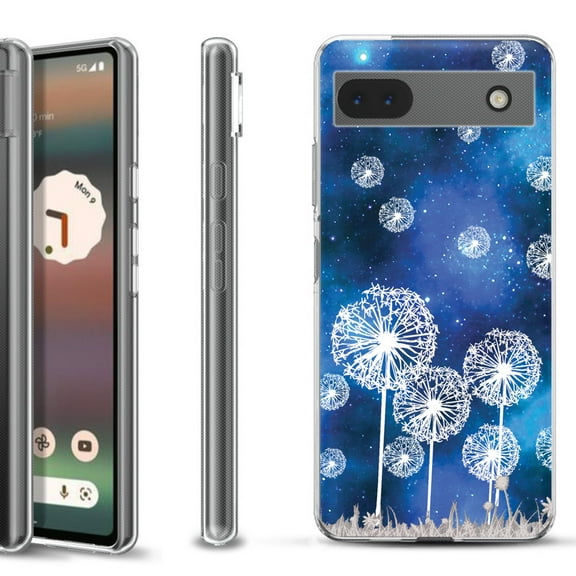 Slim-Fit Gel TPU Phone Case for Google Pixel 6a, by OneToughShield  - Dandelion Stars