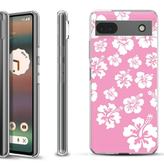 Slim-Fit Gel TPU Phone Case for Google Pixel 6a, by OneToughShield  - Hibiscus Pink