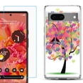 thumbnail image 1 of Slim-Fit Gel TPU Phone Case for Google Pixel 7, with Tempered Glass Screen Protector, by OneToughShield ® - Color Hearts Tree, 1 of 4
