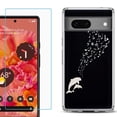 thumbnail image 1 of Slim-Fit Gel TPU Phone Case for Google Pixel 7, with Tempered Glass Screen Protector, by OneToughShield ® - Dolphin Music, 1 of 4