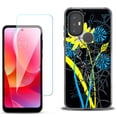 thumbnail image 1 of Slim-Fit Gel TPU Phone Case for Motorola Moto G Power 2022, with Tempered Glass Screen Protector, by OneToughShield ® - Wild Flowers, 1 of 4