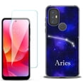 thumbnail image 1 of Slim-Fit Gel TPU Phone Case for Motorola Moto G Power 2022, with Tempered Glass Screen Protector, by OneToughShield ® - Zodiac / Aries, 1 of 4