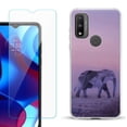 thumbnail image 1 of Slim-Fit Gel TPU Phone Case for Motorola Moto G Pure, with Tempered Glass Screen Protector, by OneToughShield ® - Twilight Elephant, 1 of 3