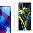 thumbnail image 1 of Slim-Fit Gel TPU Phone Case for Motorola Moto G Pure, with Tempered Glass Screen Protector, by OneToughShield ® - Wild Flowers, 1 of 3