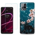 thumbnail image 1 of Slim-Fit Gel TPU Phone Case for T-Mobile Revvl 6 Pro 5G, with Tempered Glass Screen Protector, by OneToughShield ® - Night Blossom, 1 of 3