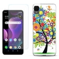 thumbnail image 1 of Slim-Fit Gel TPU Phone Case for TCL 30Z / 30 Z / 30 LE, with Tempered Glass Screen Protector, by OneToughShield ® - Colorful Tree, 1 of 3