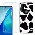 thumbnail image 1 of Slim-Fit Gel TPU Phone Case for TCL 4X 5G, with Tempered Glass Screen Protector, by OneToughShield ® - Cow Skin Design, 1 of 3