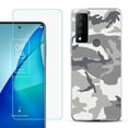 thumbnail image 1 of Slim-Fit Gel TPU Phone Case for TCL 4X 5G, with Tempered Glass Screen Protector, by OneToughShield ® - Urban Camo, 1 of 3
