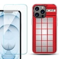 thumbnail image 1 of Slim-Fit Gel TPU Phone Case for iPhone 13 Pro Max, with Tempered Glass Screen Protector, by OneToughShield ® - Phone Booth Red, 1 of 4