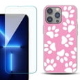 thumbnail image 1 of Slim-Fit Gel TPU Phone Case for iPhone 14 Pro Max, with Tempered Glass Screen Protector, by OneToughShield ® - Pet Paw/ Pink, 1 of 4