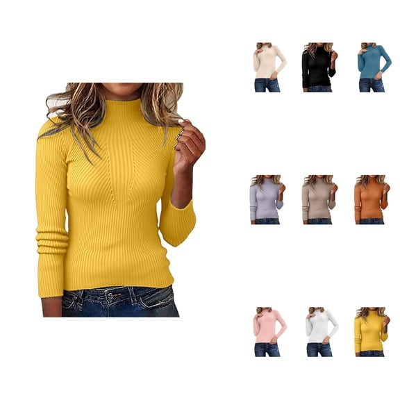 Slim Fit Long Sleeve Knitted Pullover Sweater Soft Comfortable Casual Basic Wear Warm Winter Fall Fashion