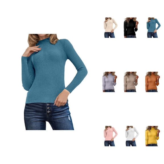 Slim Fit Long Sleeve Knitted Pullover Sweater Soft Comfortable Casual Basic Wear Warm Winter Fall Fashion