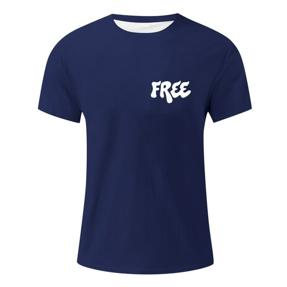 Slim Fit Men's T-Shirts Short Sleeve Casual Tees Street Style Men's Printing Popular Casual Loose Round Neck Short Sleeved T Shirt