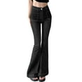 thumbnail image 1 of Slim Fit Micro Flared Jeans Women's High Waisted Retro New Micro Flared Pants, 1 of 2