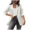 thumbnail image 1 of Slim Fit Notched Lapel Long Sleeve Work Open Front Suit Jacket, 1 of 5