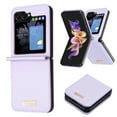 thumbnail image 1 of Slim Fit PU Leather Case for Samsung Galaxy Z Flip 5, Premium PU Leather Back [Wireless Charging Support] Shockproof Protective TPU Frame Case for Samsung Galaxy Z Flip 5 2023, Purple, 1 of 5