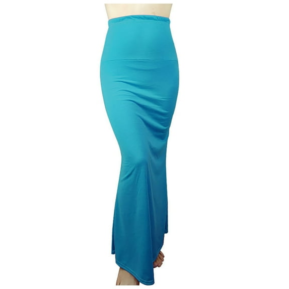 Slim Fit Pencil Skirt for Women High Waisted Bodycon Ruched Elastic Band Shirring Work Party Casual Fishtail Skirt