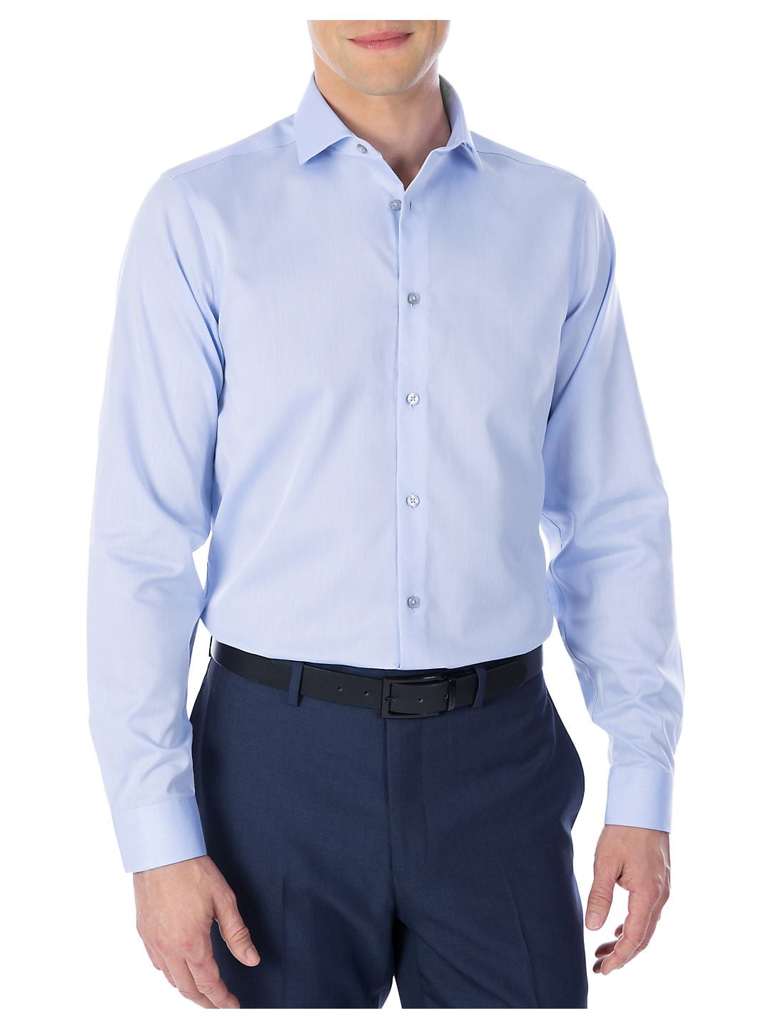 Calvin Klein Mens Slim fit Dress Shirt Large 16 in 32-33 Light Blue Solid