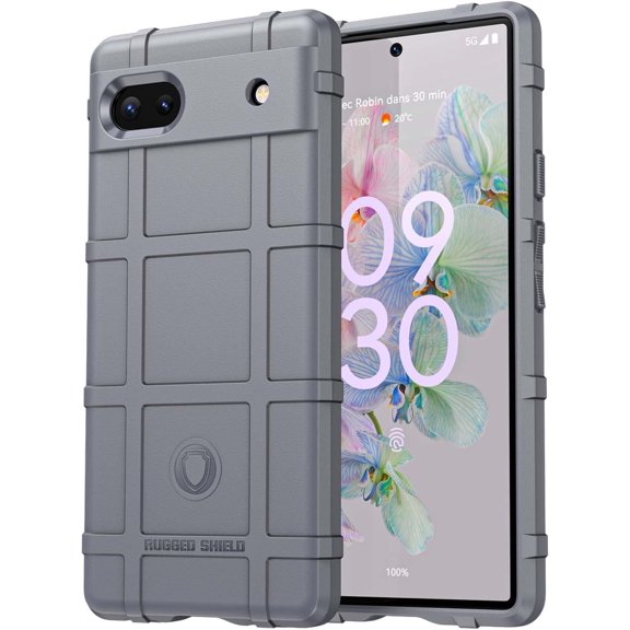 Slim Fit Phone Case for Google Pixel 6a, Rugged Shield Durable Phone Case with Military Grade Shockproof Protection and Screen Camera Protective Cover for Google Pixel 6a, HD Gray