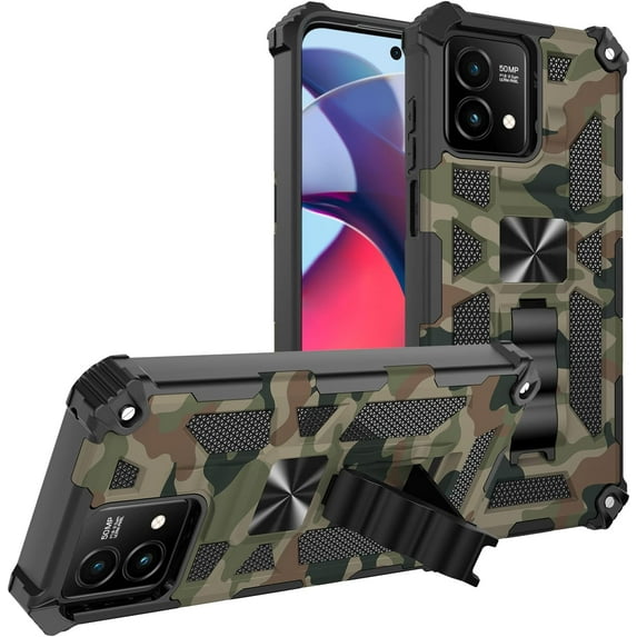 Slim Fit Phone Case for Moto G Stylus 5G 2023,Army Camouflage Durable Case with Military Grade Anti-Drop Protection and Built-in Kickstand Cover for Moto G Stylus 5G 2023,MC Army Green