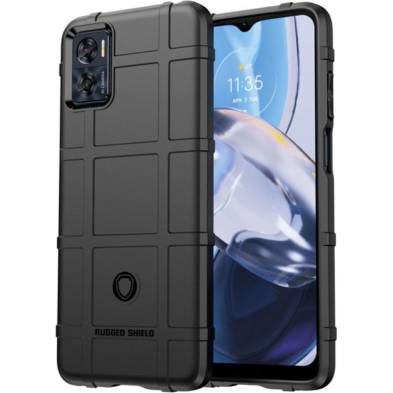 Slim Fit Phone Case for Motorola E22, Case for Moto E22i, Rugged Shield Case with Military Grade Shockproof Protection and Camera Lens Protection Cover for Moto E22/Moto E22i, HD Black