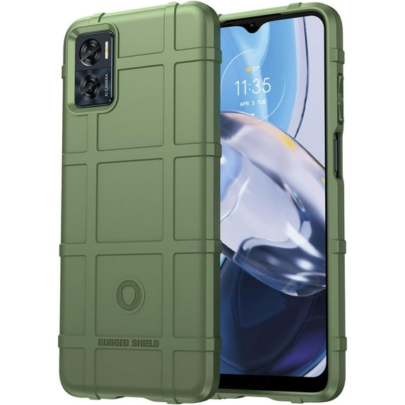 Slim Fit Phone Case for Motorola E22, Case for Moto E22i, Rugged Shield Case with Military Grade Shockproof Protection and Camera Lens Protection Cover for Moto E22/Moto E22i, HD Green