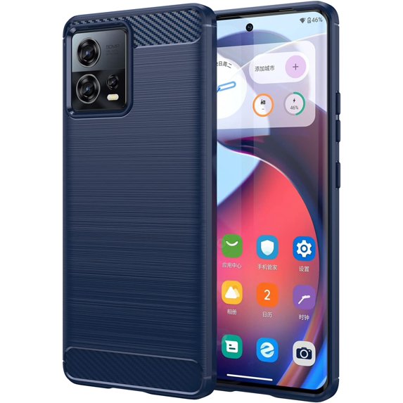 Slim Fit Phone Case for Motorola Edge 30 Fusion,Soft Carbon Fiber Fashion Design Case with Military Grade Shockproof and Screen Camera Lens Protection for Moto Edge 30 Fusion,LS Blue