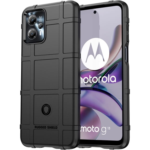 Slim Fit Phone Case for Motorola Moto G23, Case for Moto G13,Rugged Shield Case with Military Grade Shockproof,Drop-Tested and Camera Lens Protection Cover for Moto G23/G13, HD Black