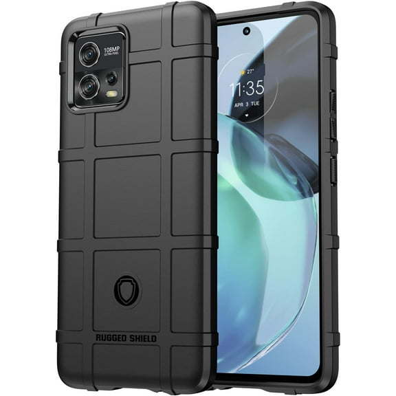 Slim Fit Phone Case for Motorola Moto G72, Rugged Shield Phone Case with Military Grade Shockproof Protection and Camera Lens Protection Cover for Moto G72, HD Black