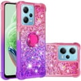 thumbnail image 1 of Slim Fit Phone Case for Redmi Note 12 4G, Bling Shiny Quicksand Effect TPU Bumper Case with Four Corners Heavy Anti-Fall Protection for Redmi Note 12 4G,Pink Purple, 1 of 14