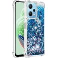 thumbnail image 1 of Slim Fit Phone Case for Redmi Note 12 4G, Glitter Liquid Quicksand Effect Silicone Soft TPU Case with Camera Lens and Screen Protection for Redmi Note 12 4G,LSWT Blue, 1 of 12