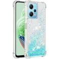thumbnail image 1 of Slim Fit Phone Case for Redmi Note 12 4G, Glitter Liquid Quicksand Effect Silicone Soft TPU Case with Camera Lens and Screen Protection for Redmi Note 12 4G,LSWT Silvery Blue, 1 of 12