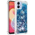 thumbnail image 1 of Slim Fit Phone Case for Samsung Galaxy A04E, Case for Galaxy M04, Case for Galaxy F04,Glitter Liquid Quicksand Effect Silicone Soft TPU Case for Galaxy A04E/M04/F04,LSWT Blue, 1 of 12