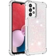 thumbnail image 1 of Slim Fit Phone Case for Samsung Galaxy A13, Glitter Liquid Quicksand Effect Silicone Soft TPU Case with Camera Lens and Screen Protection Cover for Galaxy A13 4G/5G,LSWT Pink, 1 of 8