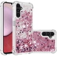 thumbnail image 1 of Slim Fit Phone Case for Samsung Galaxy A14, Glitter Liquid Quicksand Effect Silicone Soft TPU Case with Camera Lens and Screen Protection for Galaxy A14 5G/4G,LSWT Diamond Rose, 1 of 14