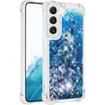 thumbnail image 1 of Slim Fit Phone Case for Samsung Galaxy S22 (Not S22 Plus), Glitter Liquid Quicksand Effect Silicone Soft TPU Case with Camera Lens and Screen Protection for Galaxy S22,LSWT Blue, 1 of 12
