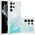 thumbnail image 1 of Slim Fit Phone Case for Samsung Galaxy S22 Ultra, Glitter Liquid Quicksand Effect Silicone Soft TPU Case with Camera Lens and Screen Protection for Galaxy S22 Ultra,LSWT Silvery Blue, 1 of 14