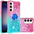 thumbnail image 1 of Slim Fit Phone Case for Samsung Galaxy S23 FE, Bling Shiny Quicksand Effect TPU Bumper Case with Four Corners Heavy Anti-Fall Protection Case for Galaxy S23 FE,Pink Blue, 1 of 14