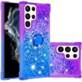 thumbnail image 1 of Slim Fit Phone Case for Samsung Galaxy S23 Ultra, Bling Shiny Quicksand Effect TPU Bumper Case with Four Corners Heavy Protection Anti-Fall Cover for Galaxy S23 Ultra,Purple Blue, 1 of 14