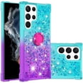 thumbnail image 1 of Slim Fit Phone Case for Samsung Galaxy S23 Ultra, Bling Shiny Quicksand Effect TPU Bumper Case with Four Corners Heavy Protection Anti-Fall Cover for Galaxy S23 Ultra,Blue Purple, 1 of 14