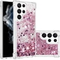 thumbnail image 1 of Slim Fit Phone Case for Samsung Galaxy S23 Ultra, Glitter Liquid Quicksand Effect Silicone Soft TPU Case with Camera Lens and Screen Protection for Galaxy S23 Ultra,LSWT Diamond Rose, 1 of 14